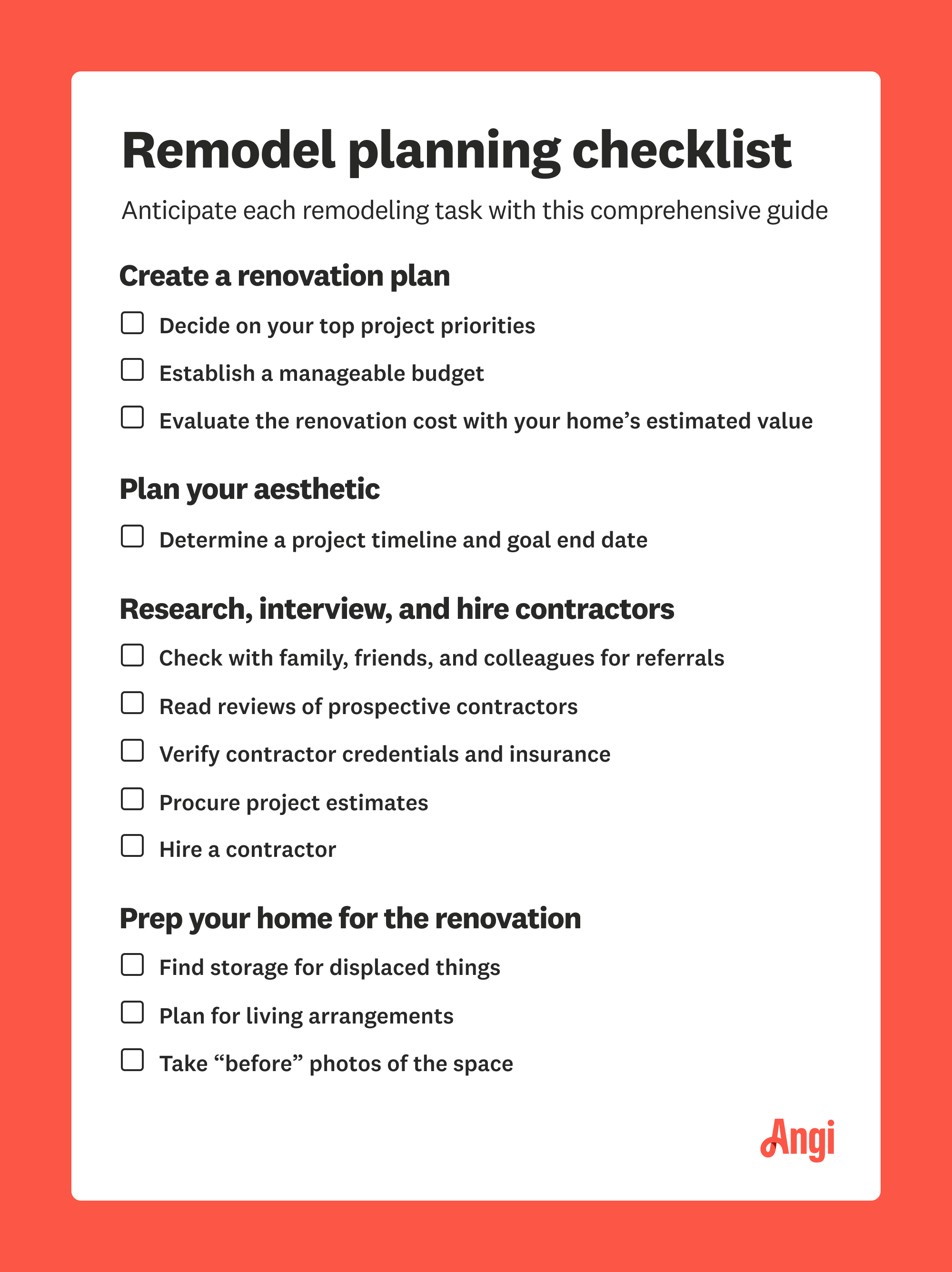 Step-by-Step Home Renovation Checklist Step-by-Step Home Renovation Checklist