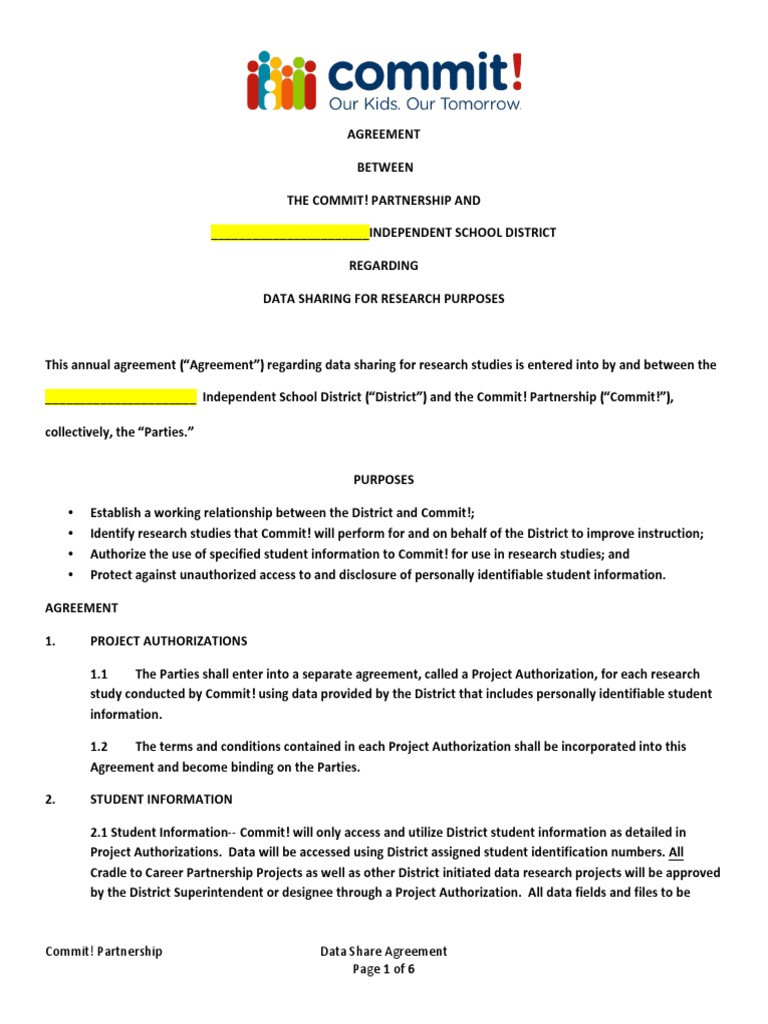 sample data sharing agreement template sample data sharing agreement template