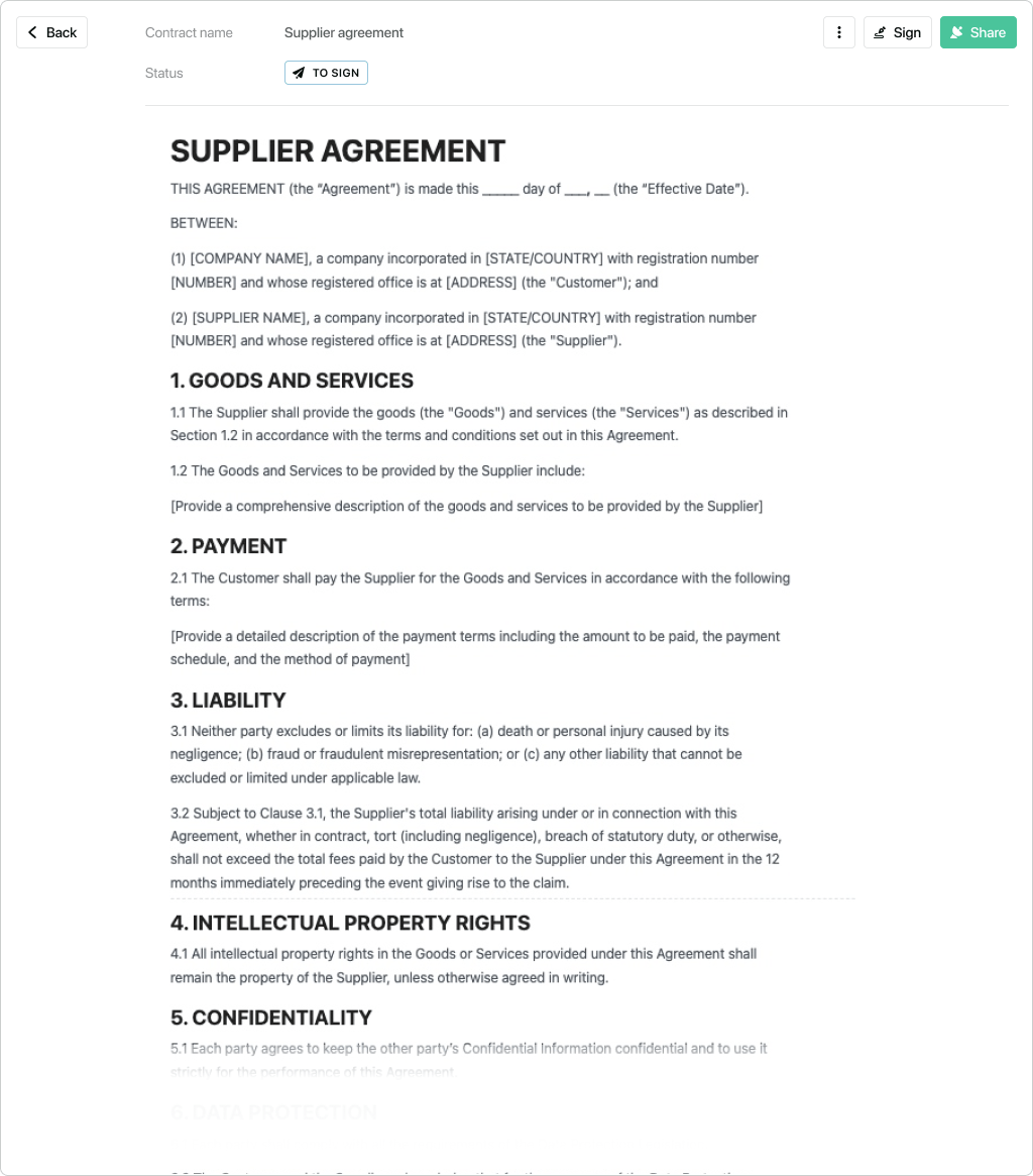 sample Supply Contract Agreement Template sample Supply Contract Agreement Template