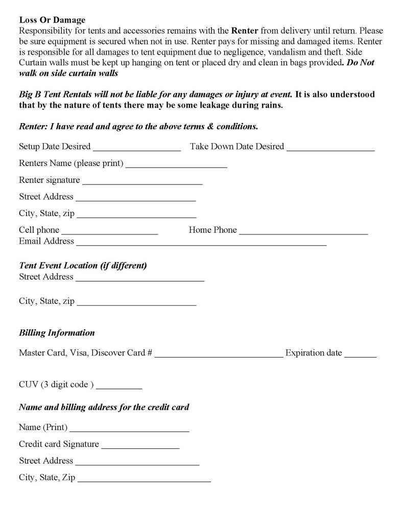 sample party rental agreement template sample party rental agreement template