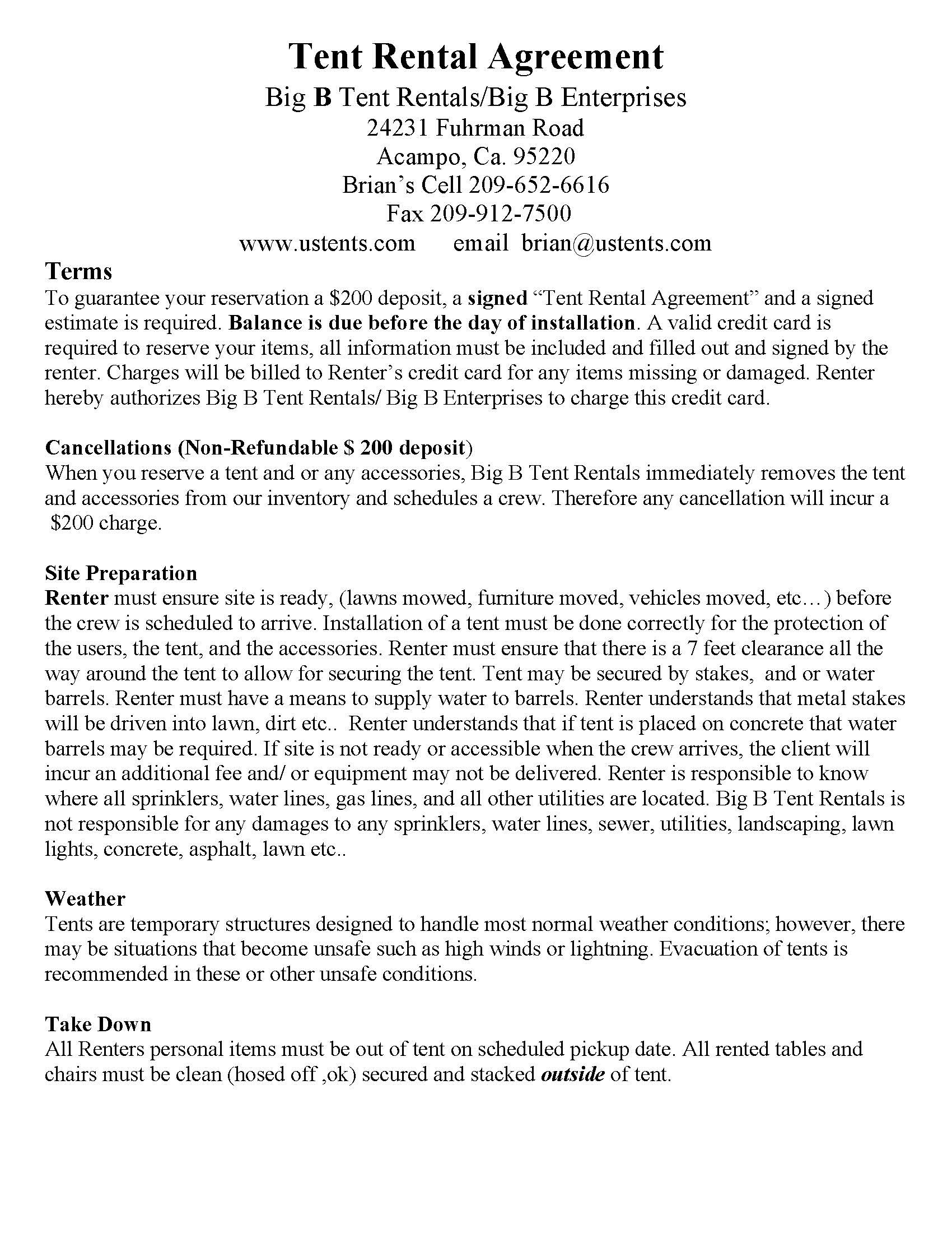 sample party rental agreement template sample party rental agreement template