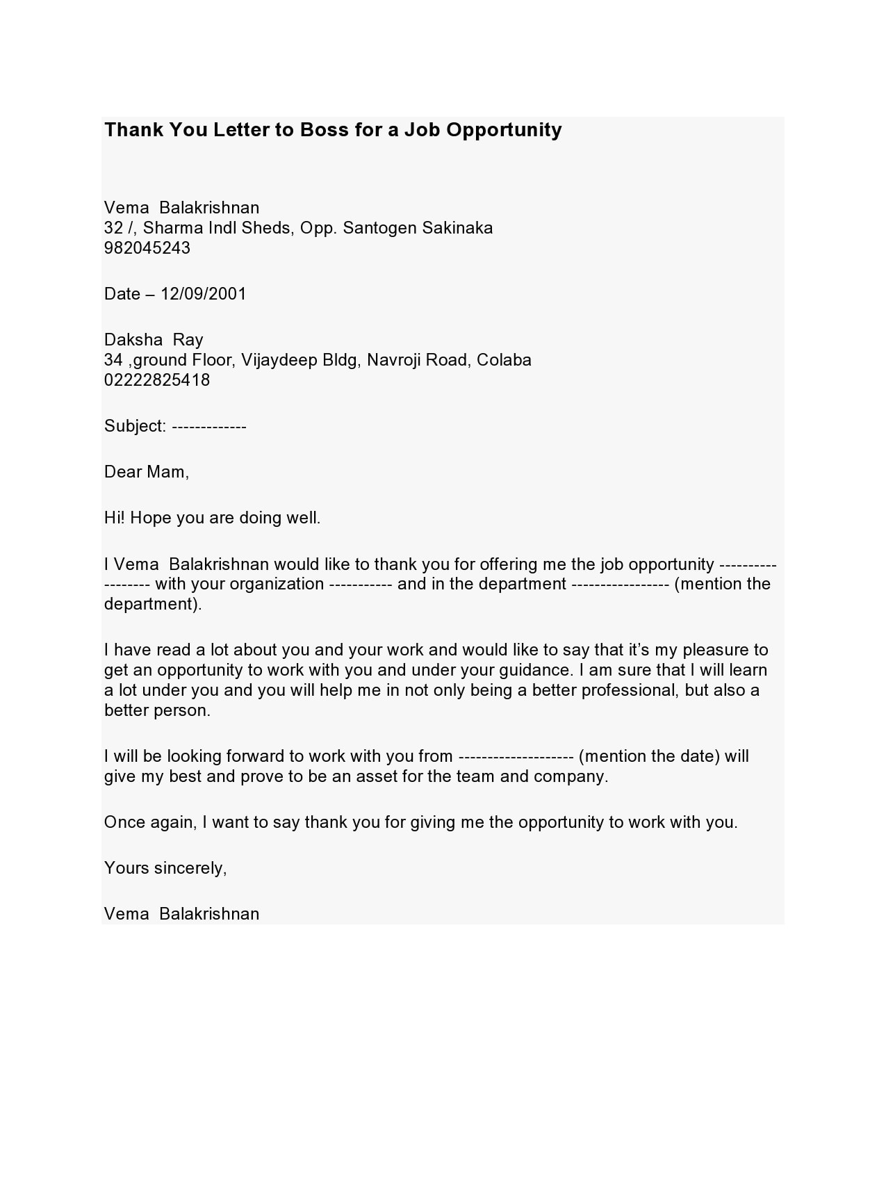 thank you letter for job offer thank you letter for job offer