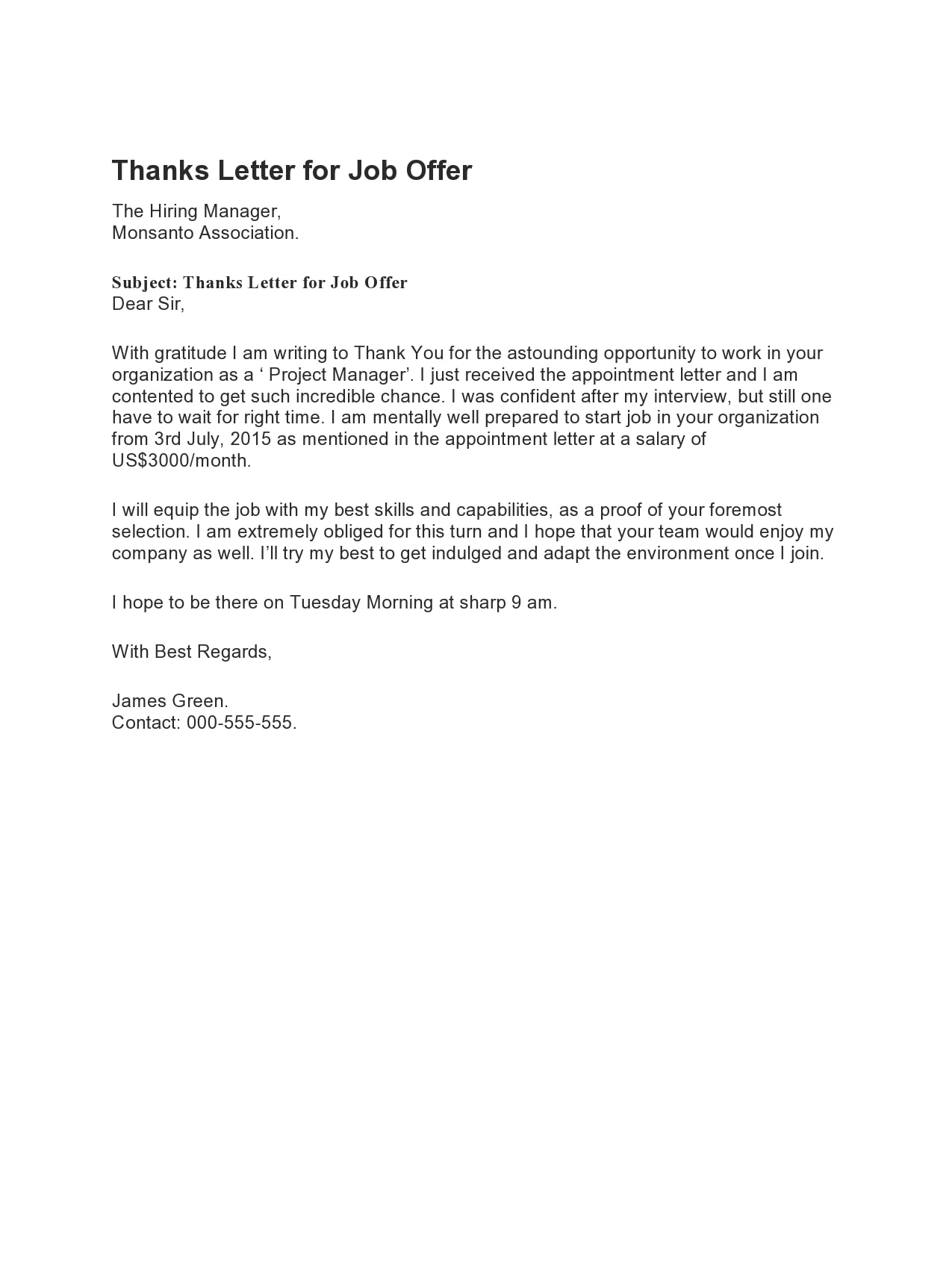 thank you letter for job offer thank you letter for job offer
