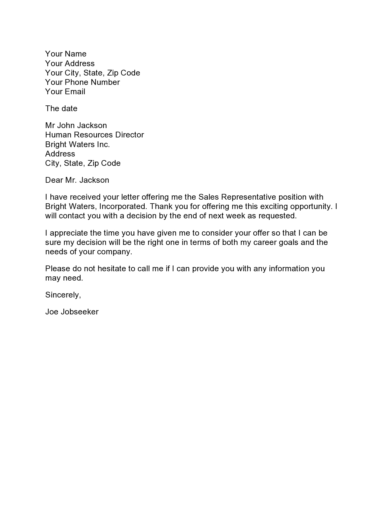 thank you letter for job offer thank you letter for job offer