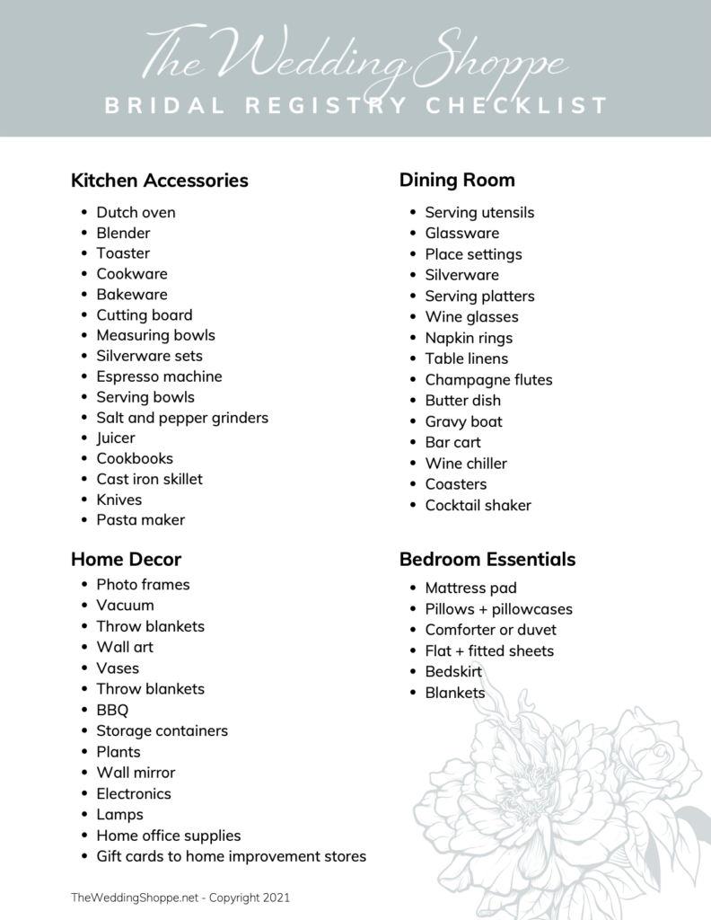 The Ultimate Wedding Registry Checklist for Brides The Wedding The Ultimate Wedding Registry Checklist for Brides The Wedding