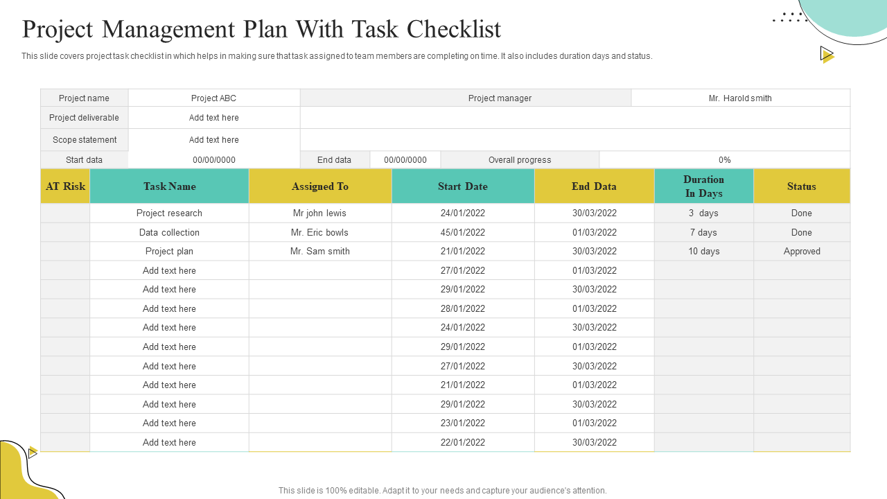sample project management checklist template sample project management checklist template