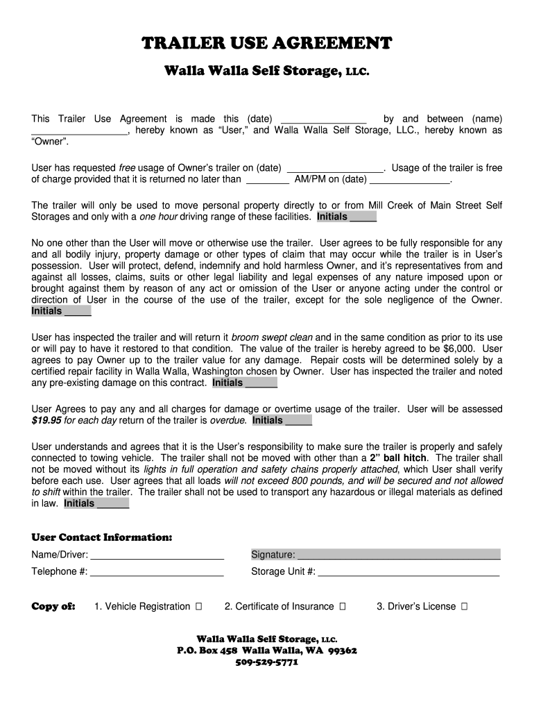 sample Trailer Lease Agreement Template sample Trailer Lease Agreement Template