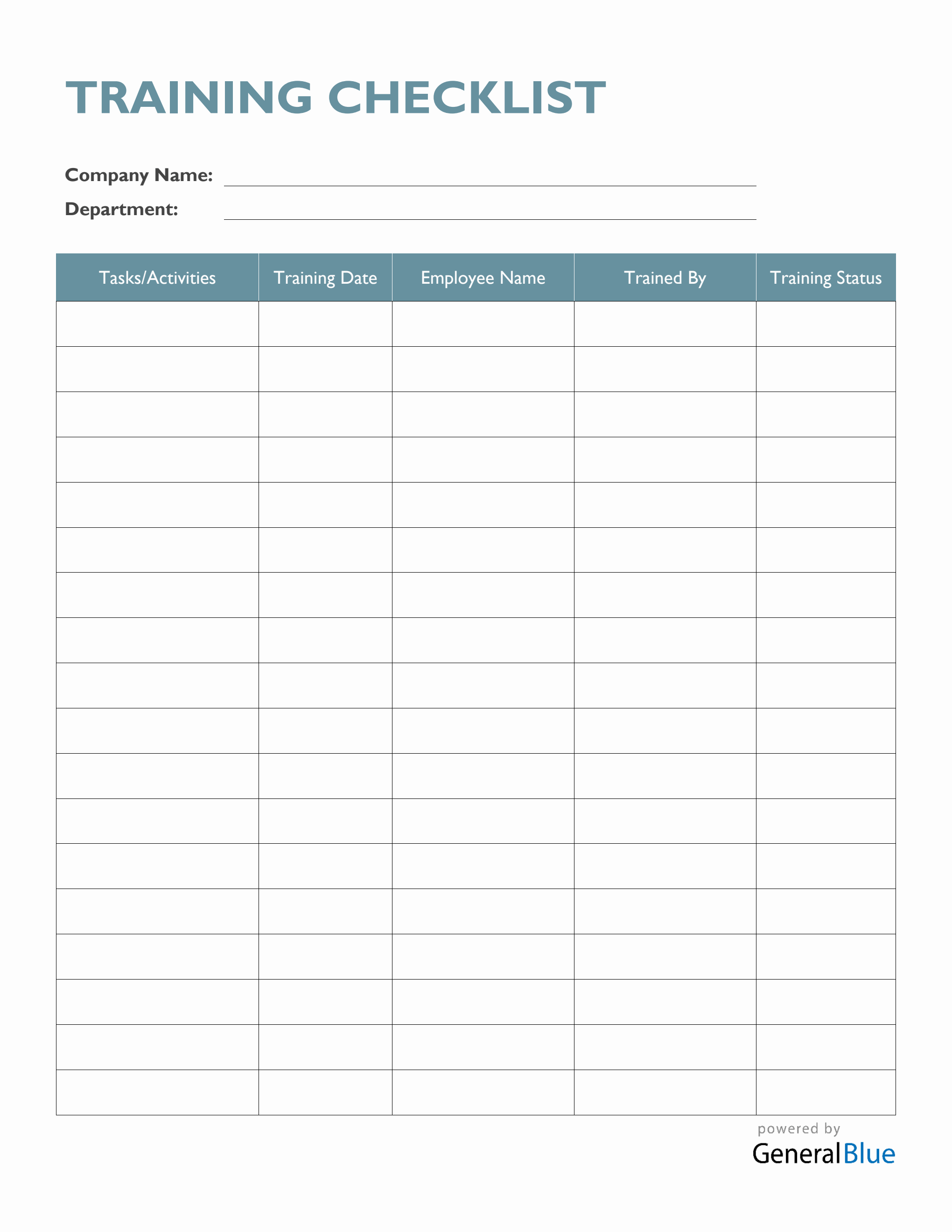 sample new employee training checklist template sample new employee training checklist template