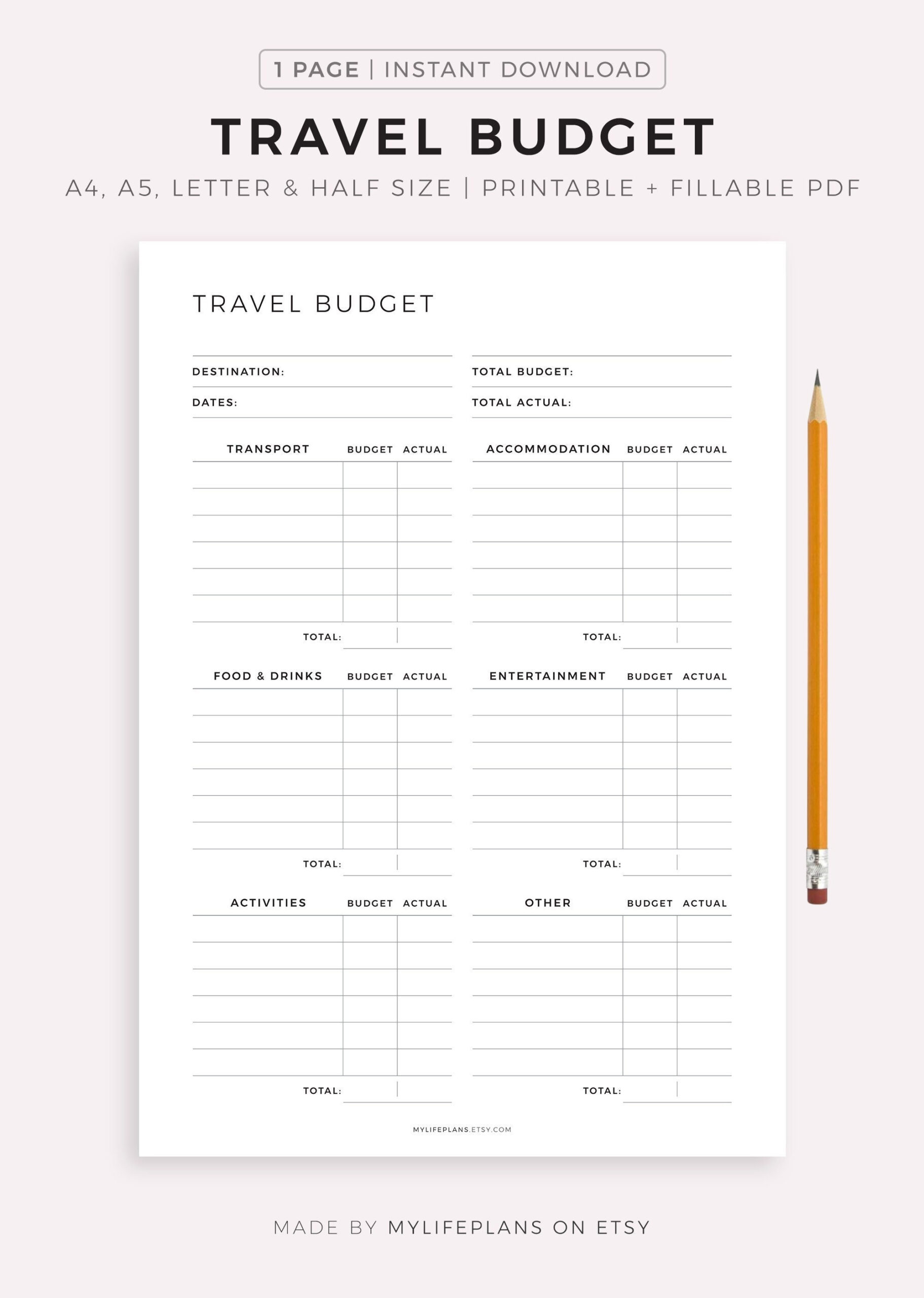 sample traveling budget template sample traveling budget template
