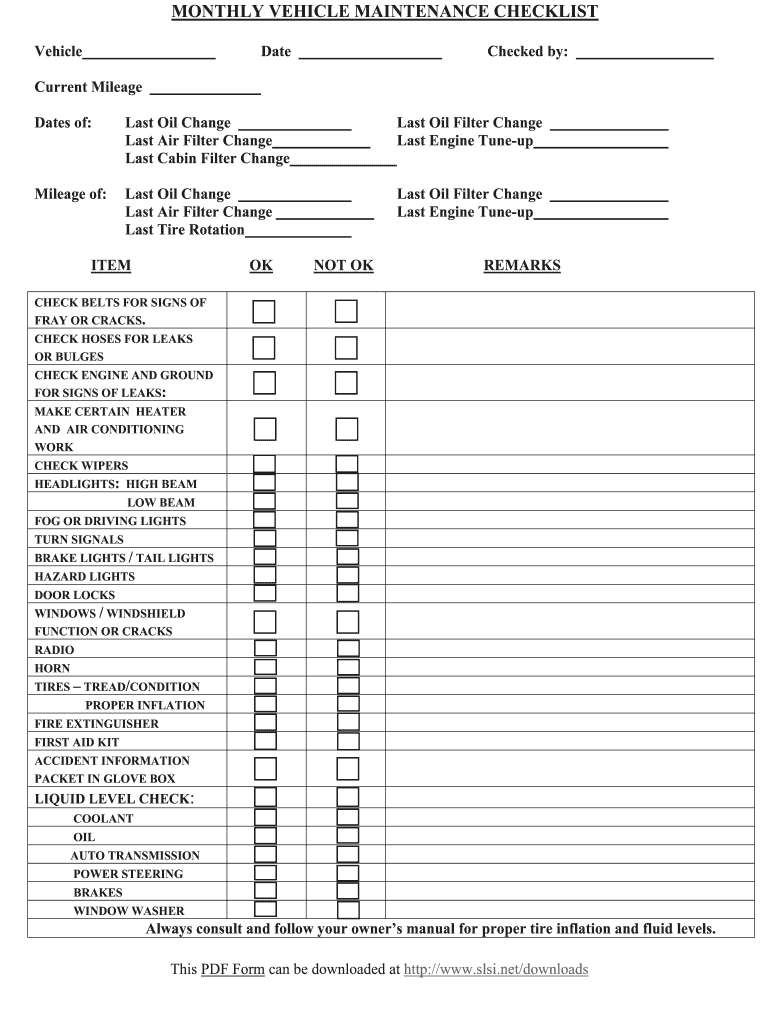 Truck Maintenance Checklist Pdf - Fill Online, Printable, Fillable Truck Maintenance Checklist Pdf - Fill Online, Printable, Fillable
