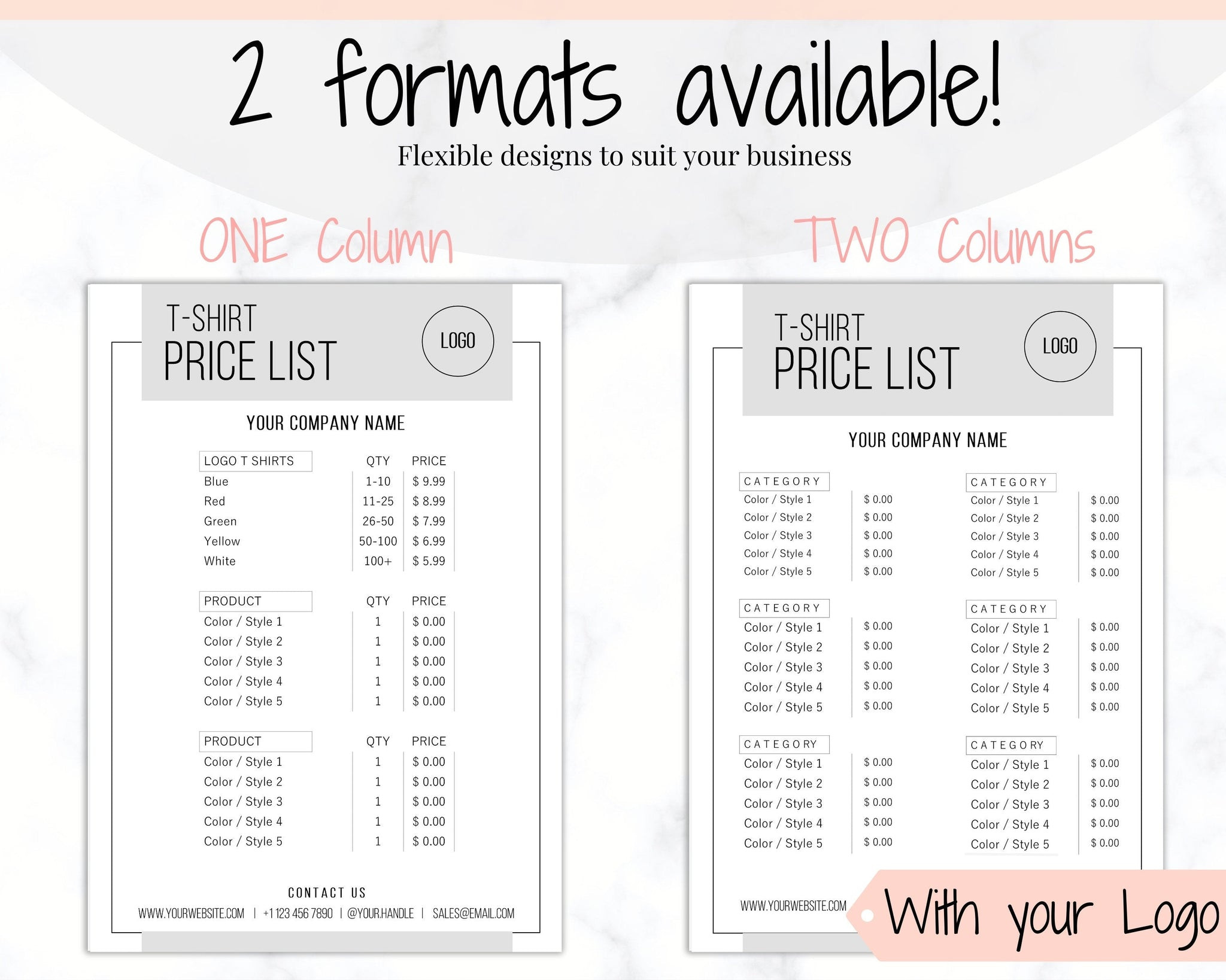 sample Custom T Shirt Price List Template sample Custom T Shirt Price List Template