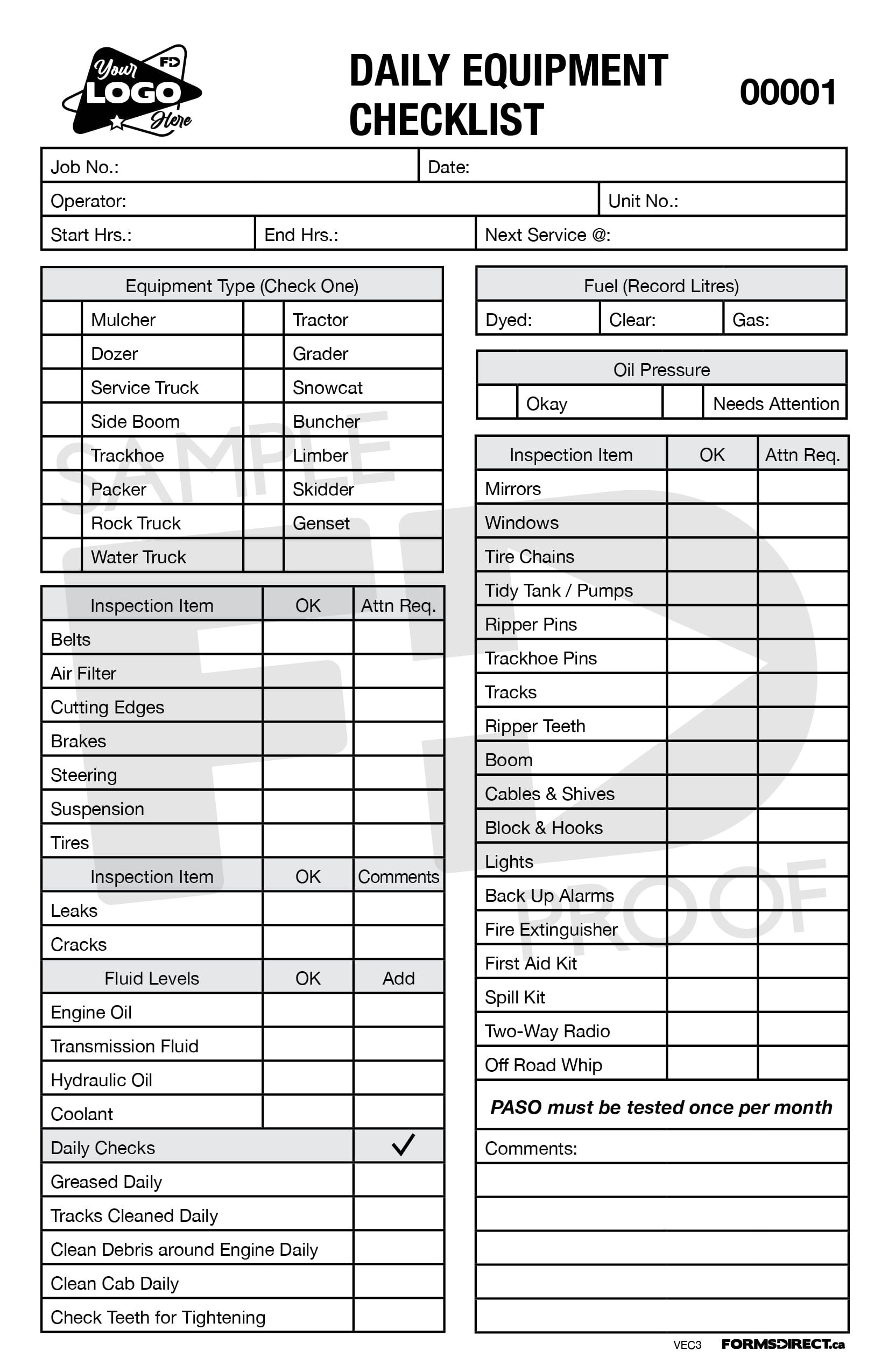 sample equipment checklist template sample equipment checklist template