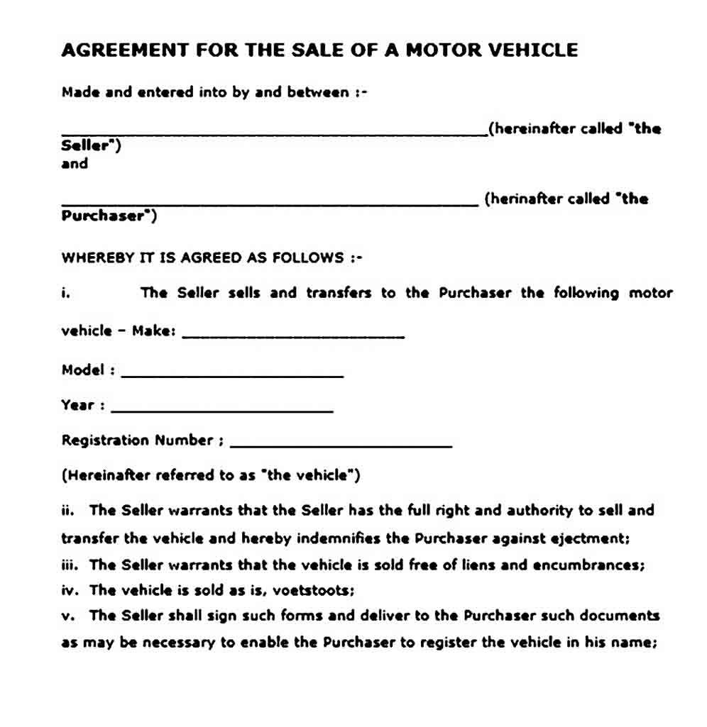 sample car buying agreement template sample car buying agreement template