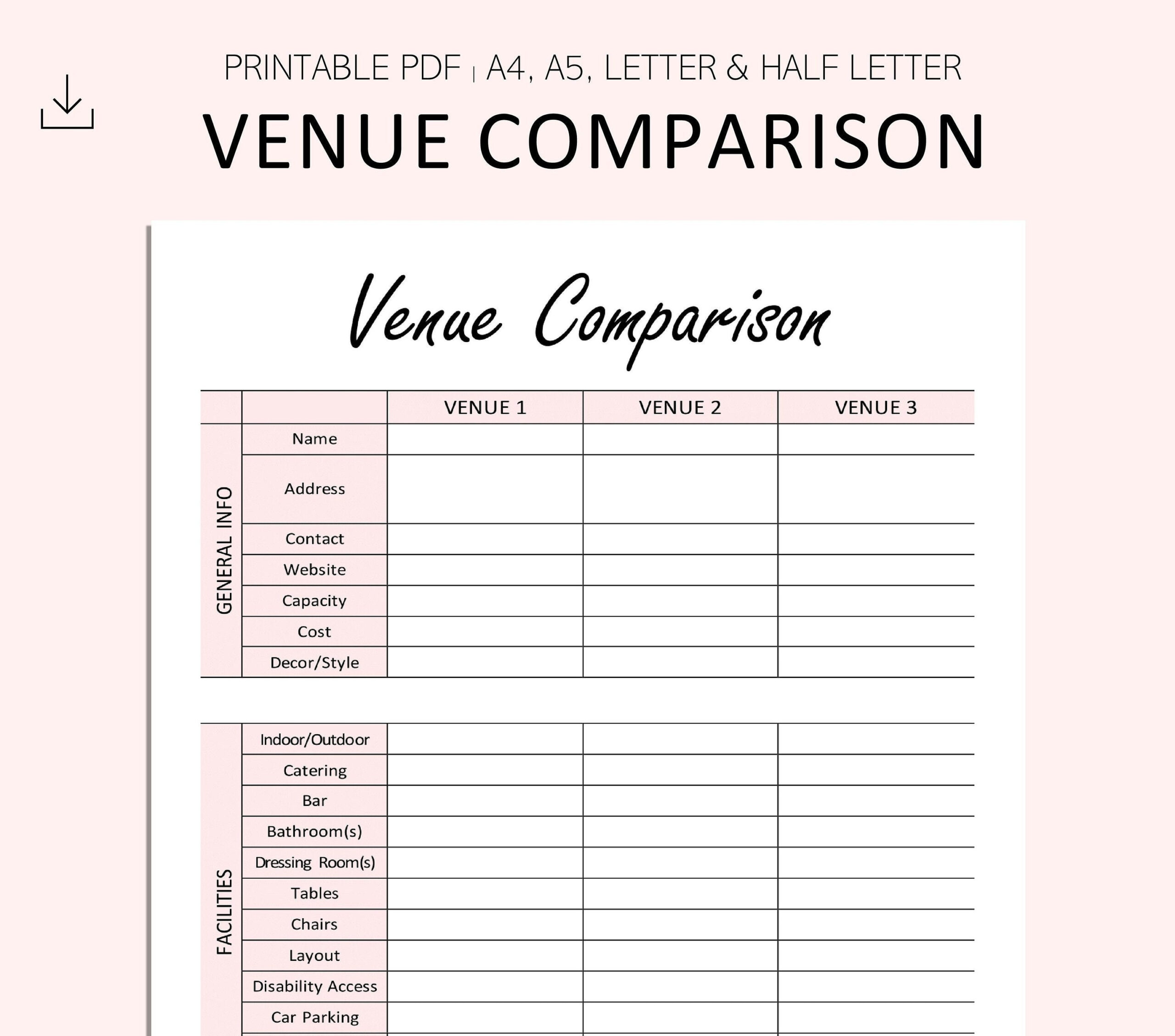 sample event venue checklist template sample event venue checklist template