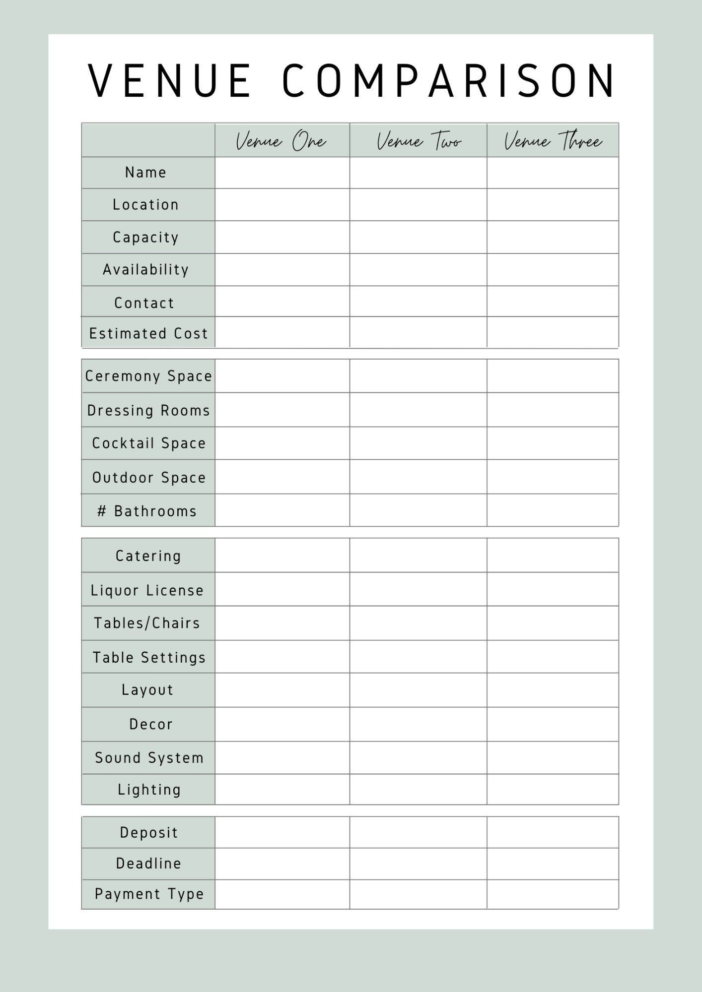 sample event venue checklist template sample event venue checklist template