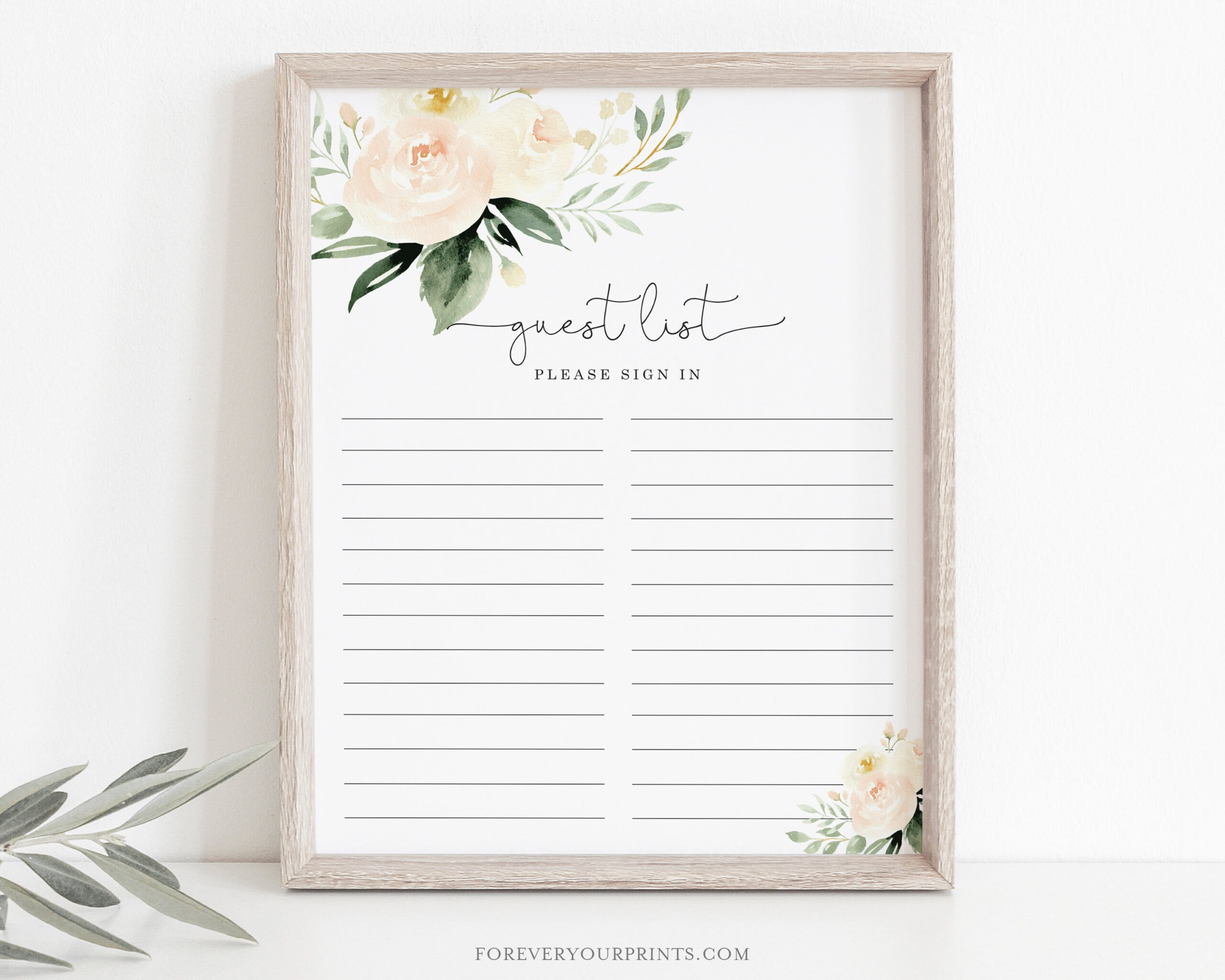 Wedding Guestbook Guest List, Bridal Shower Sign in Sheet, Baby Wedding Guestbook Guest List, Bridal Shower Sign in Sheet, Baby