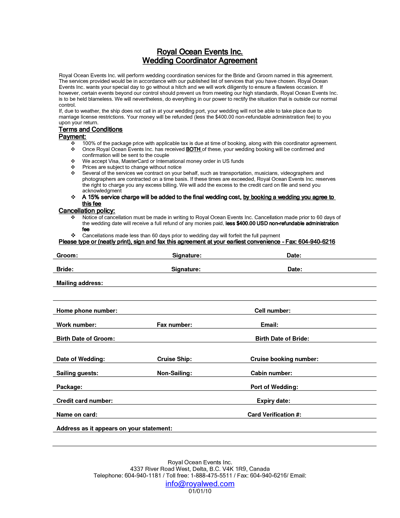 sample Wedding Planner Agreement Template sample Wedding Planner Agreement Template