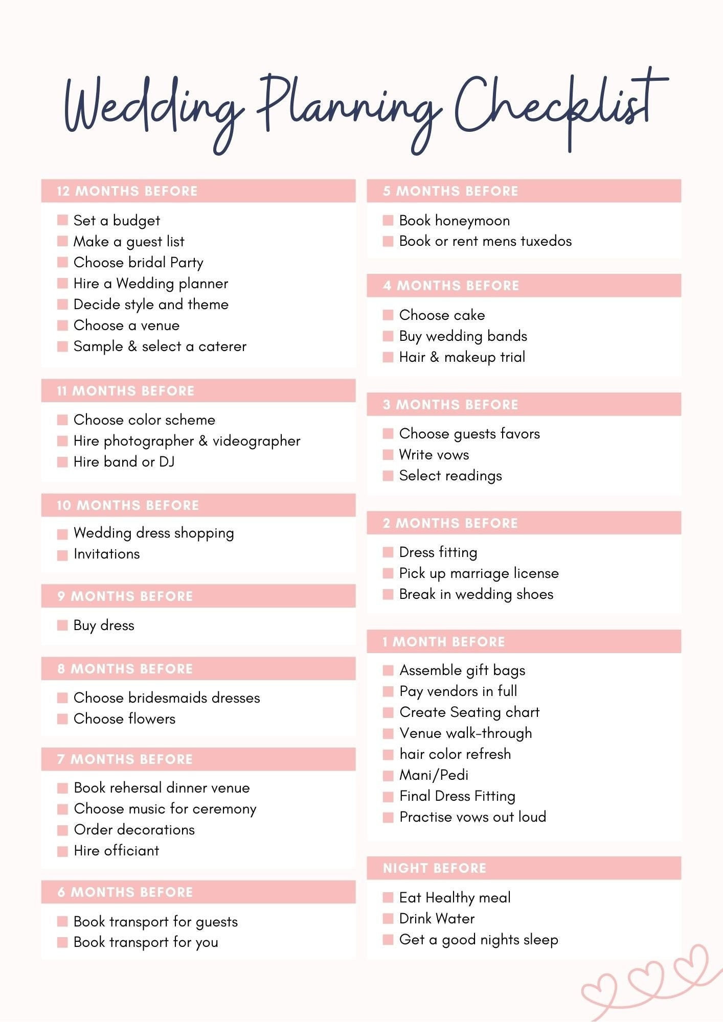 Wedding Planning Checklist Wedding Planning Checklist