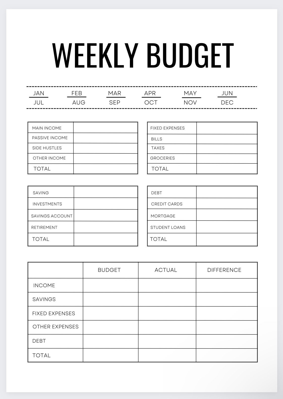 sample simple weekly budget template sample simple weekly budget template