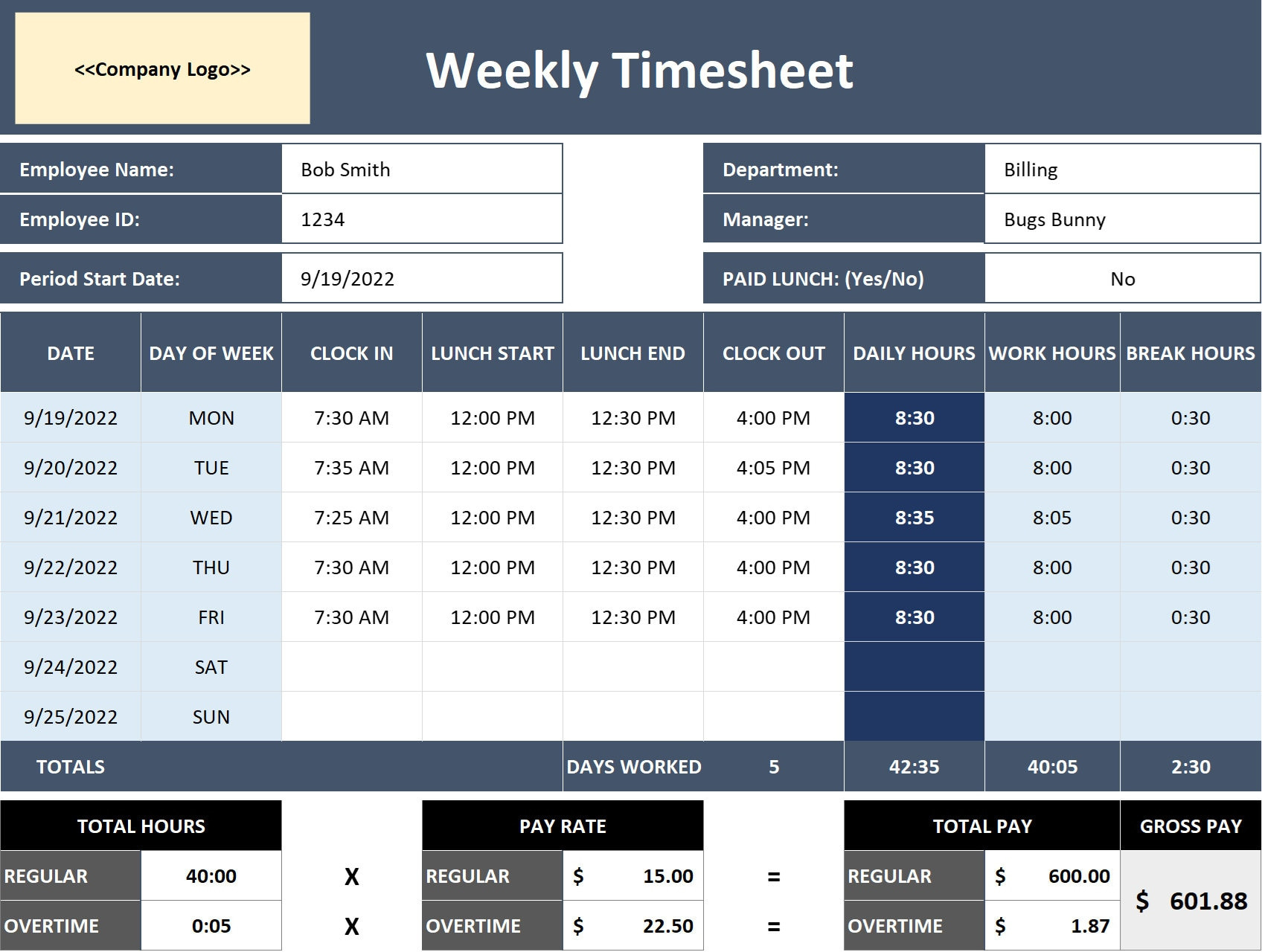 sample timesheet with lunch template sample timesheet with lunch template