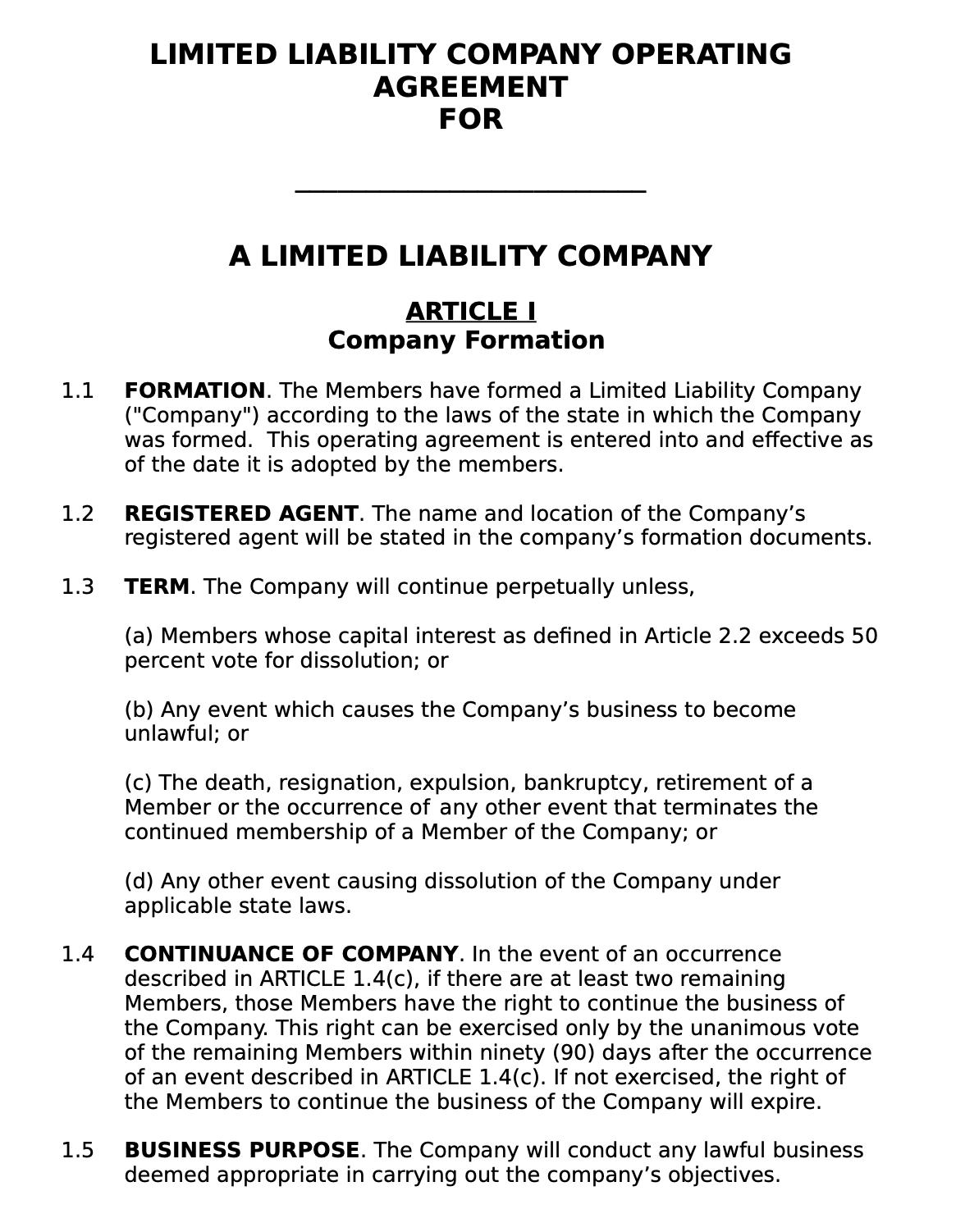 sample business operating agreement template sample business operating agreement template