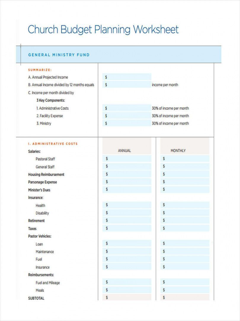sample ministry budget template sample ministry budget template